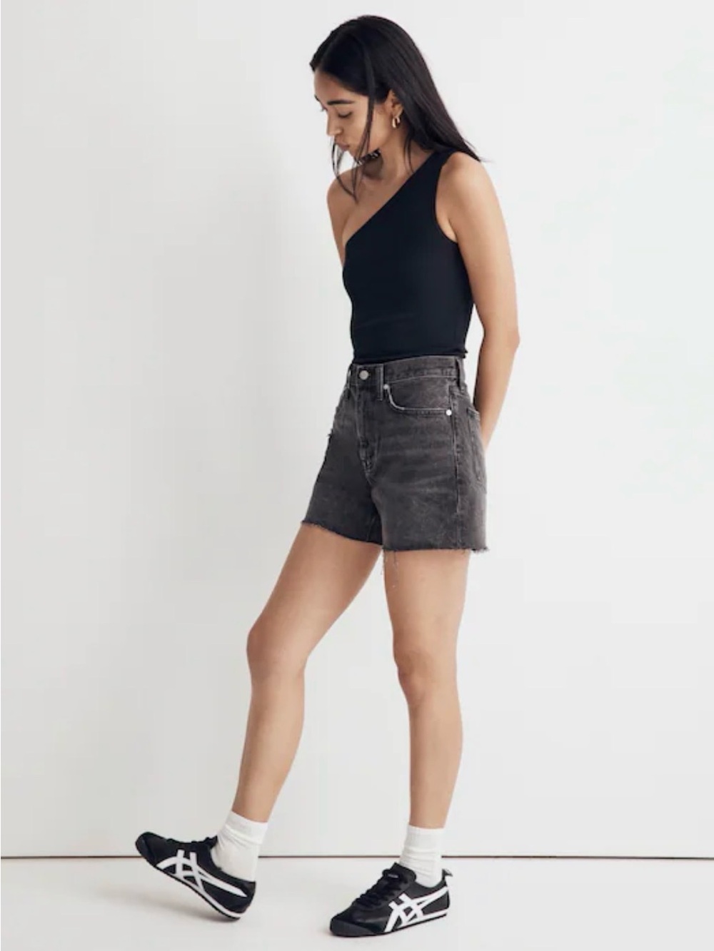 Madewell Washed Black High-Rise Jean Shorts